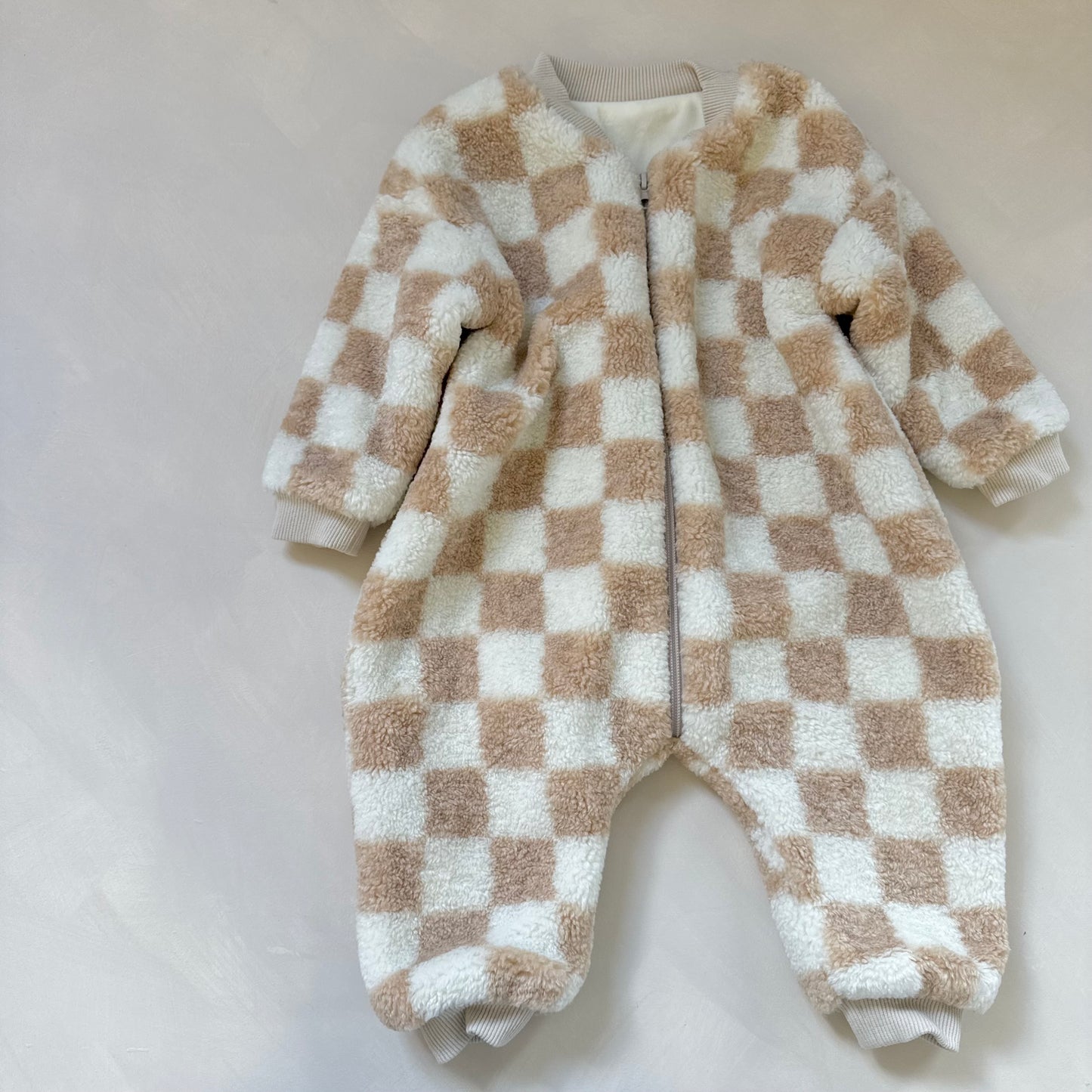 Checked Teddy Romper 3-6m Sample