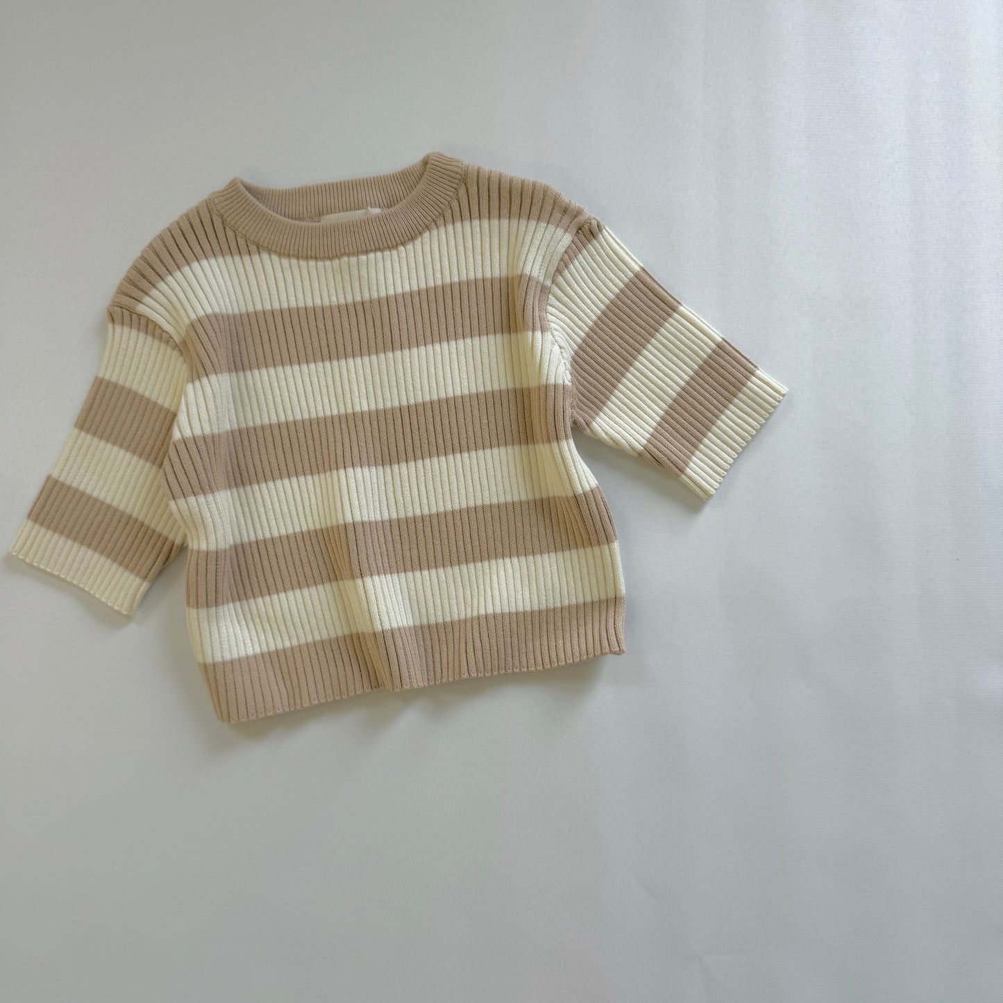 Sand Stripe Ribb Tee