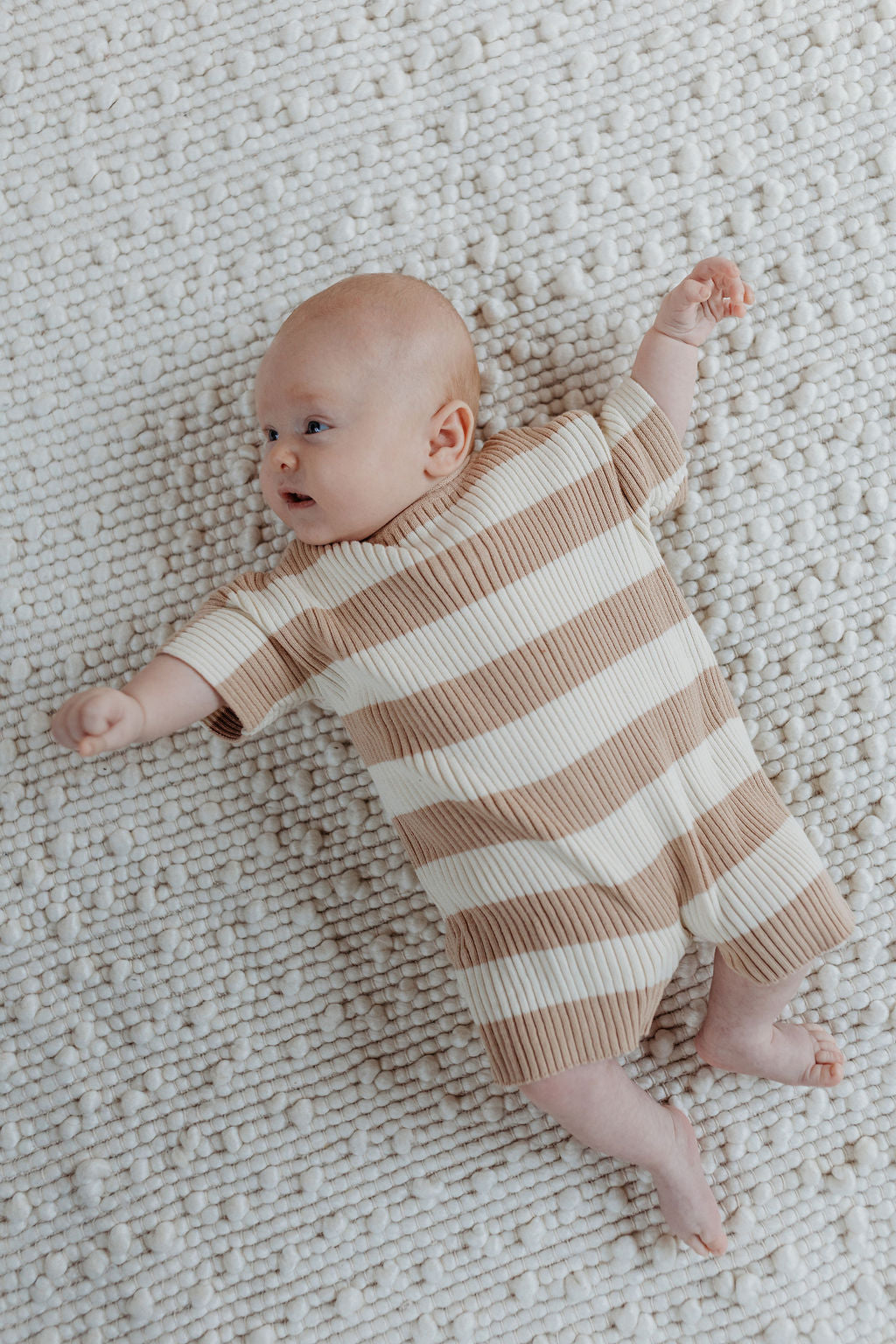 Sand Stripe Ribb Romper