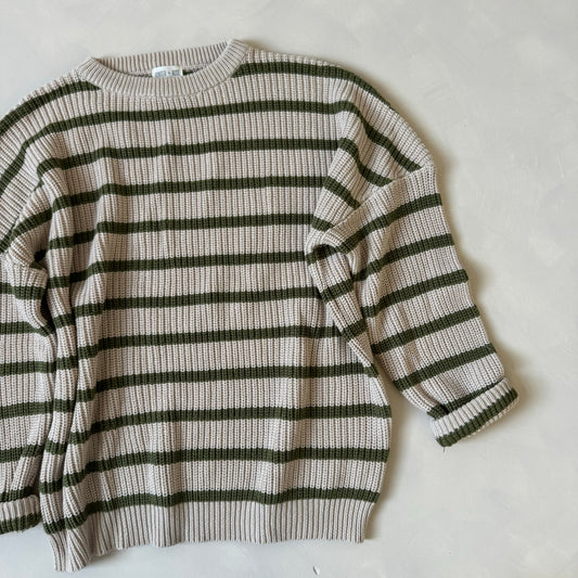 Stripe Green Aspen Jumper Small Preloved