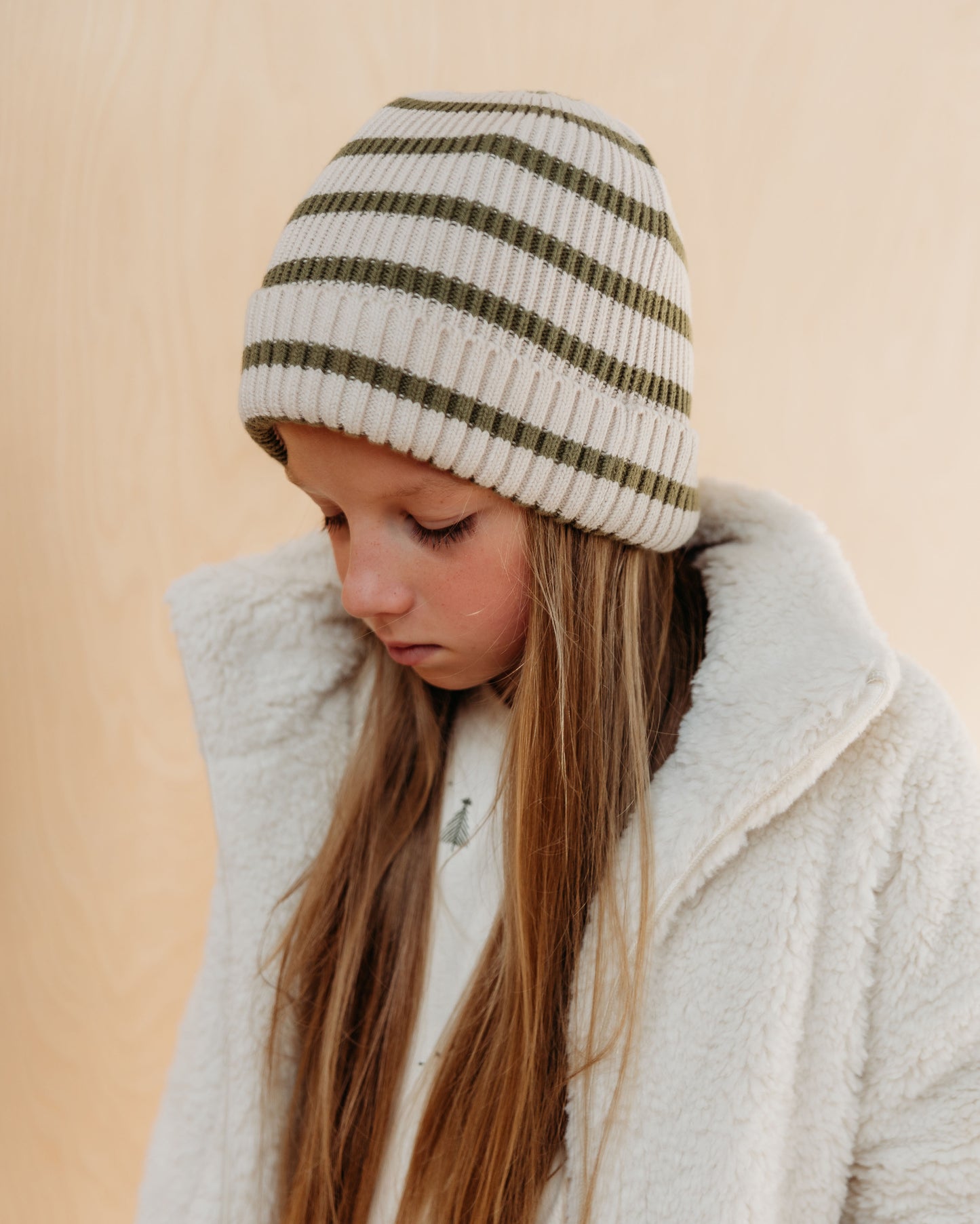 Olive Stripe Noa Beanie