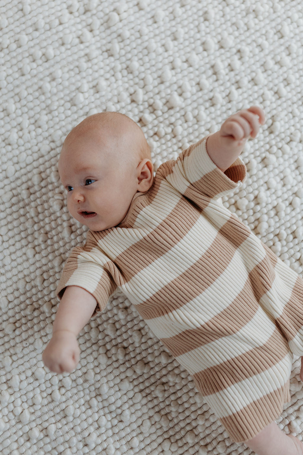 Sand Stripe Ribb Romper