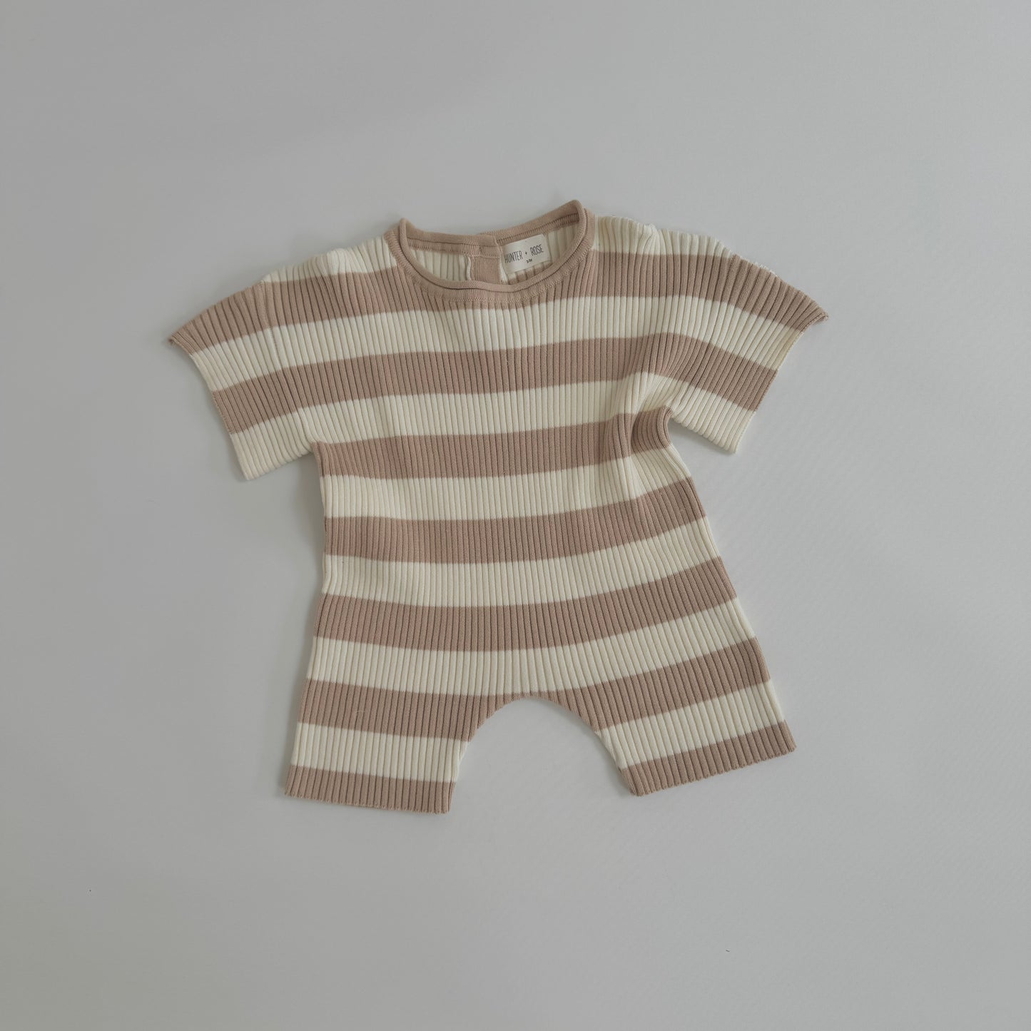 Sand Stripe Ribb Romper