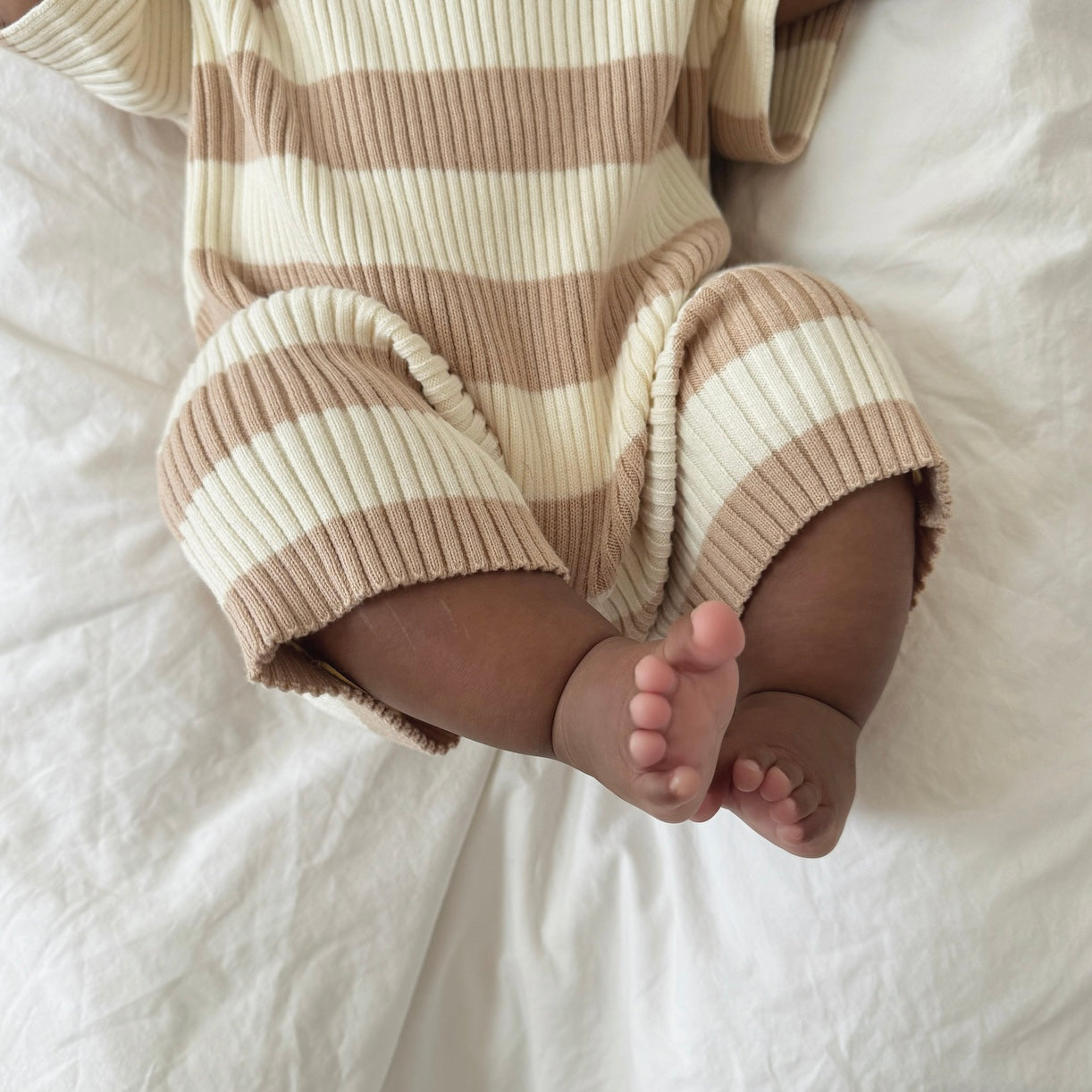 Sand Stripe Ribb Romper