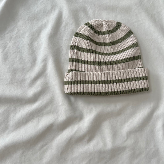 Olive Stripe Noa Beanie