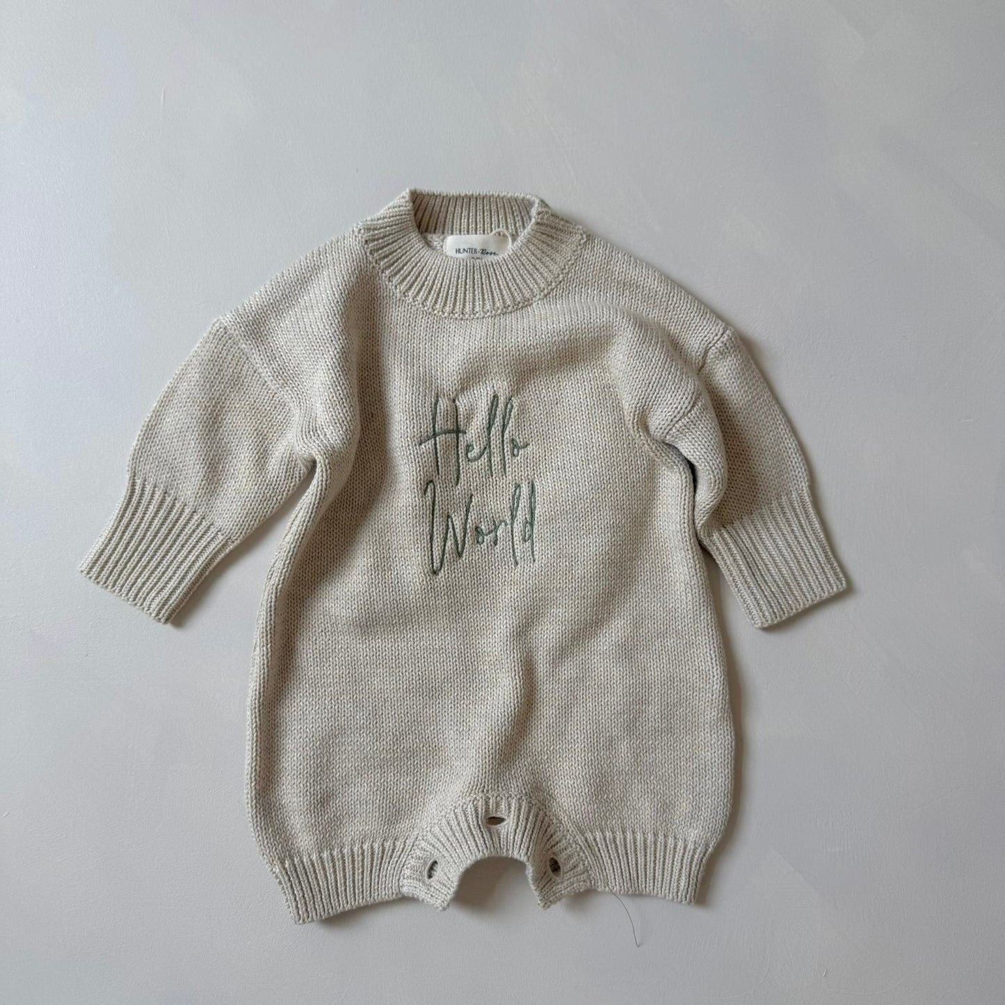 Sage Hello World Romper 0-3m Second