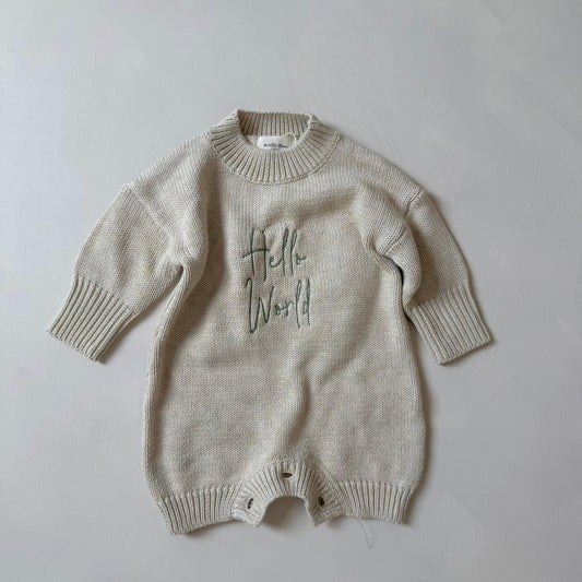 Sage Hello World Romper 0-3m Second
