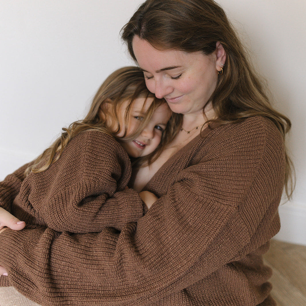 Adult Cocoa Teddy Cardigan
