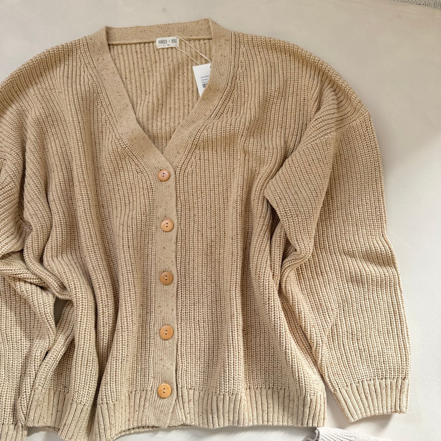 Adult Honey Flecked Avery Cardigan X Large New
