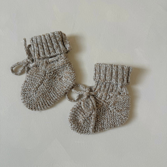 Taupe Teddy Booties 3-6m sample