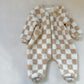 Checked Teddy Romper 3-6m Sample