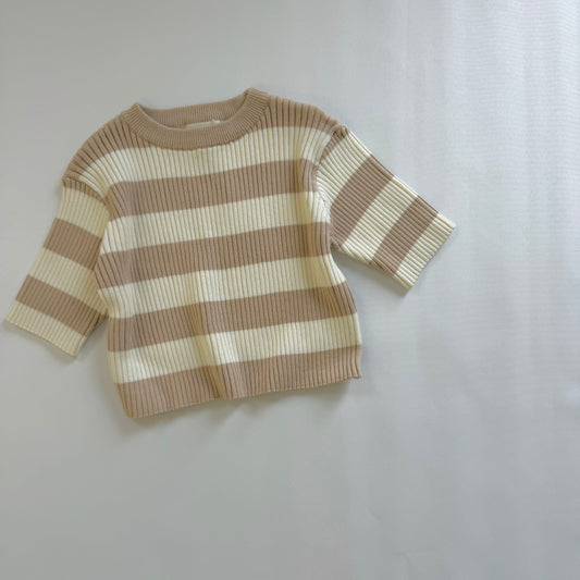 Sand Stripe Ribb Tee