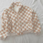 Adult Checked Teddy Coat