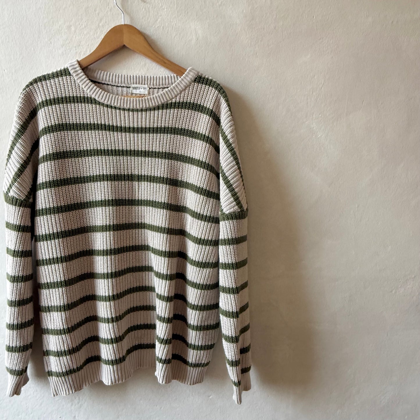 Adult olive stripe jumper Large