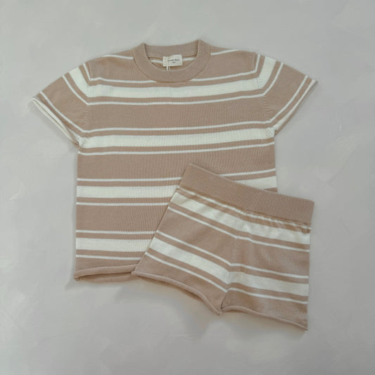 Beige stripe Riley Shorts