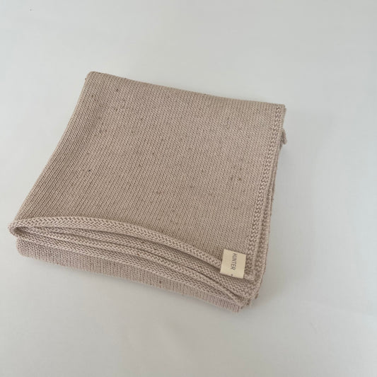 Ivory Flecked Knitted Blanket