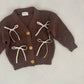 Wheat Bow Teddy Cardigan