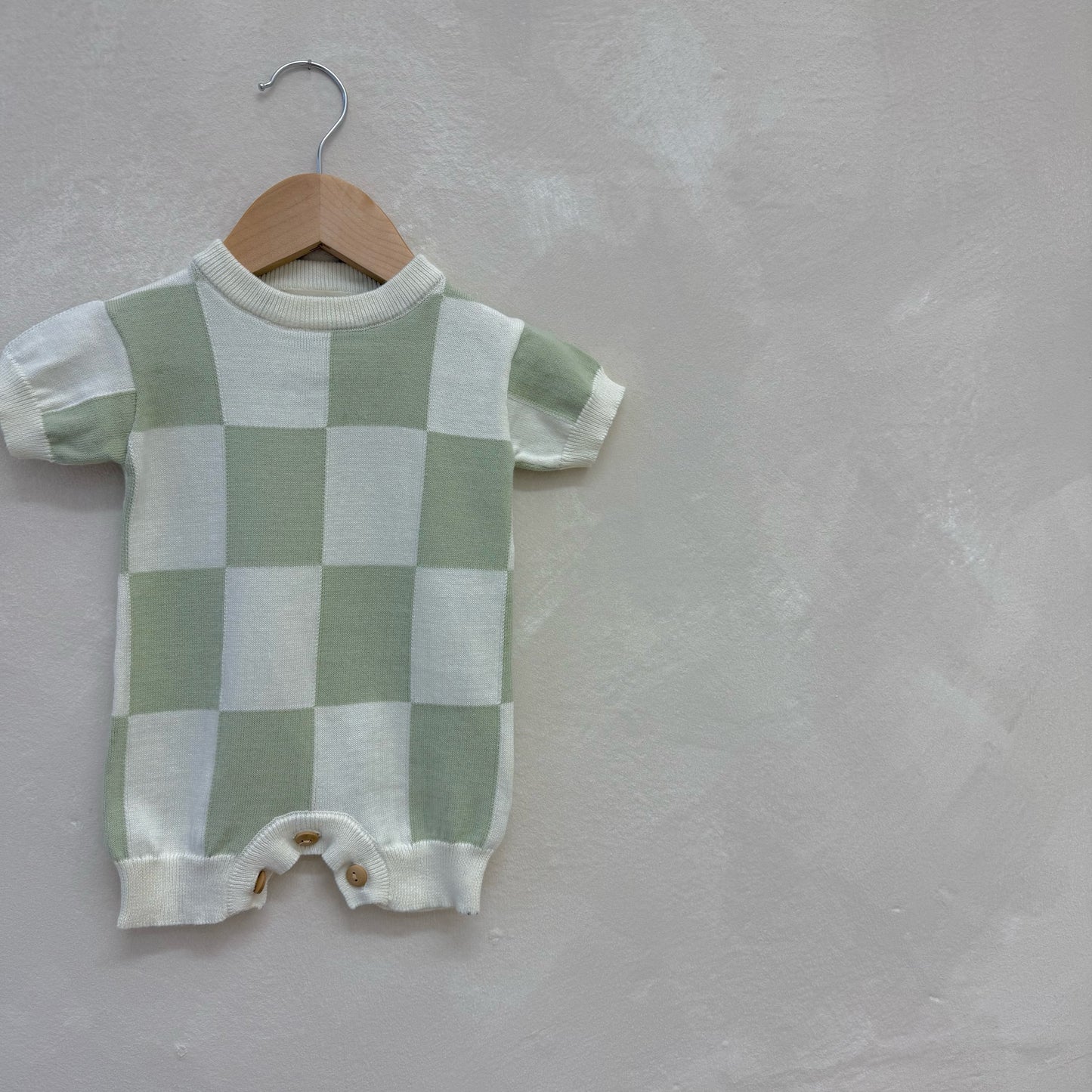 Checked Sage Rue Romper