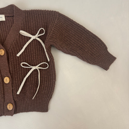 Wheat Bow Teddy Cardigan