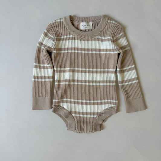 Beige Stripe Noa Bodysuit 6-12m Sample