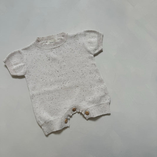 Cocoa flecked Rue romper 0-3m