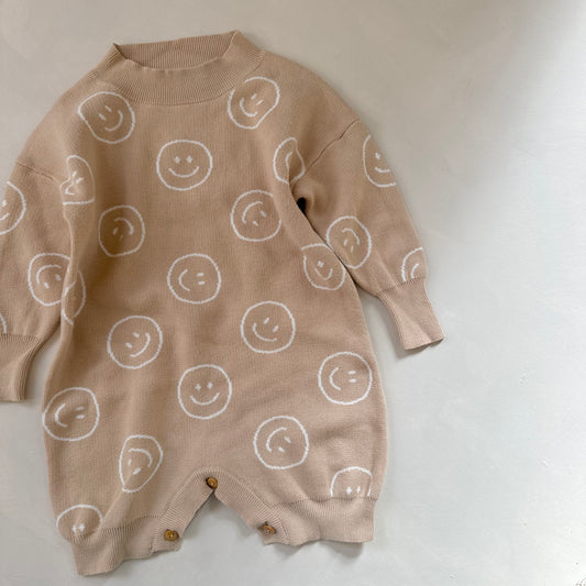 Tan Smiley river romper 2-3y preloved