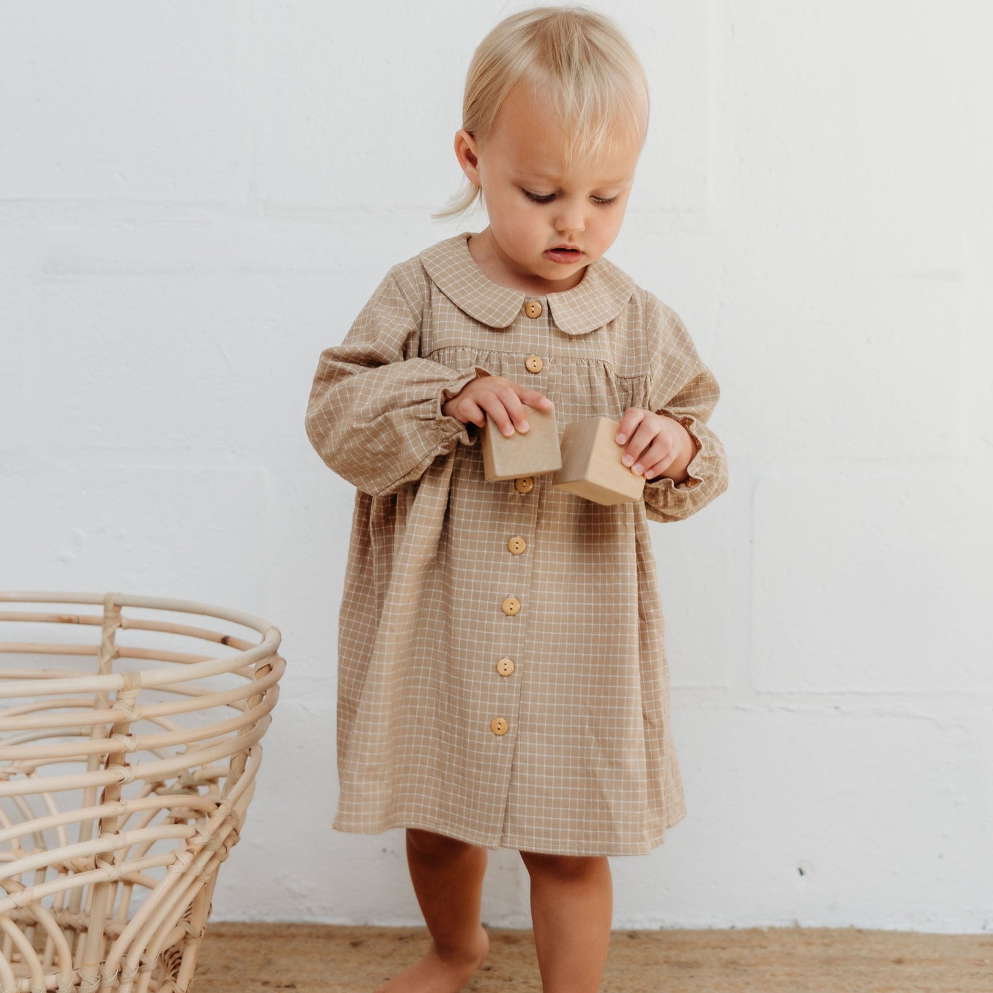 Camel Check Sofia Dress