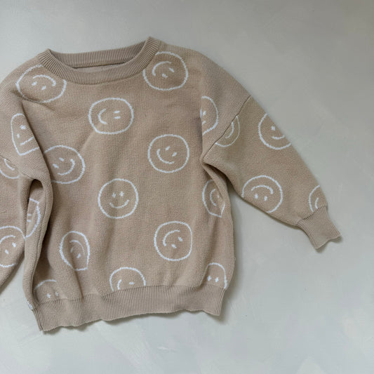 Tan Smiley Jumper 2-3y Preloved