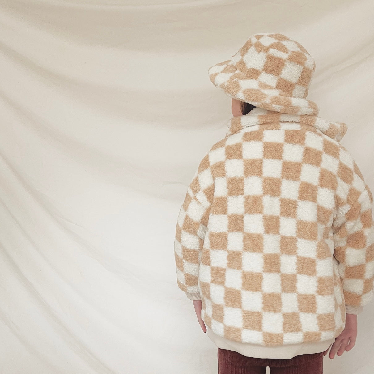 Checkered teddy coat best sale