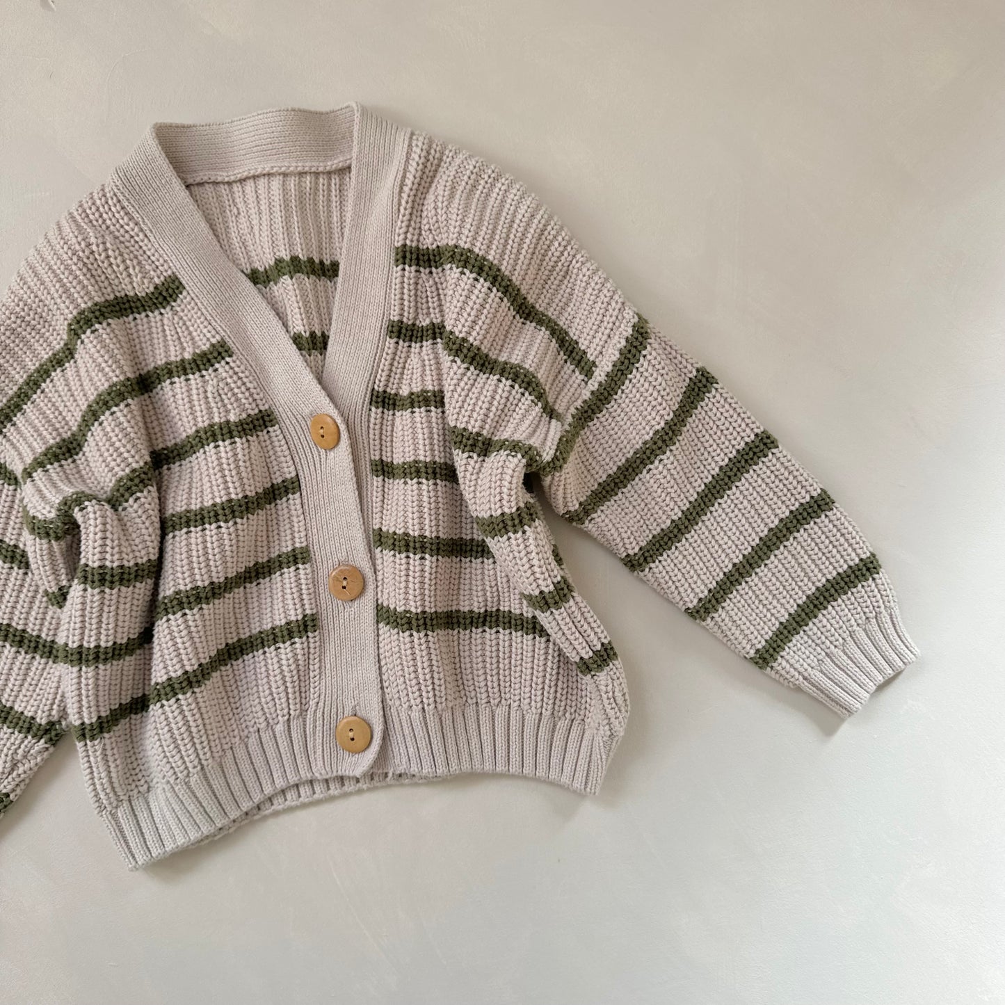 Olive Stripe Avery Cardigan 9-10y preloved