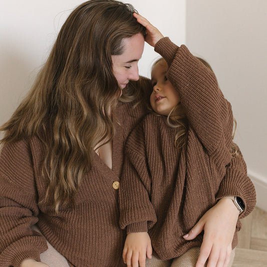 Adult Cocoa Teddy Cardigan