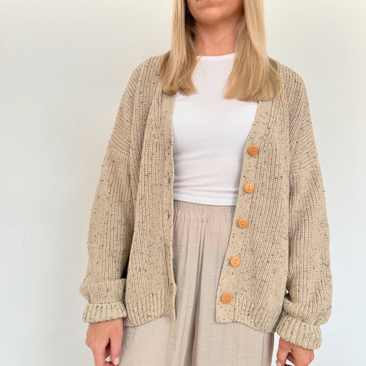 Adult Oat Flecked Avery Cardigan