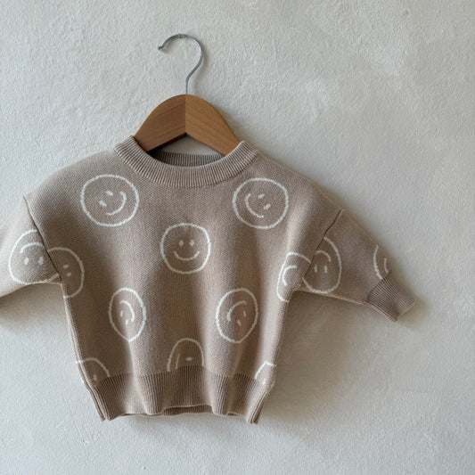 Tan Smiley Jumper 0-6m