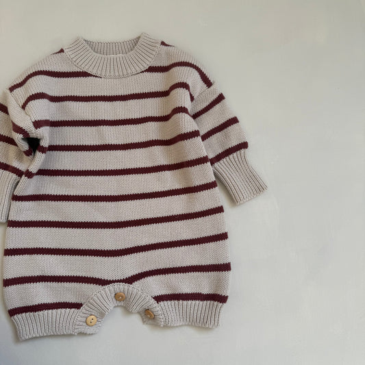 Berry stripe river romper 3-6m