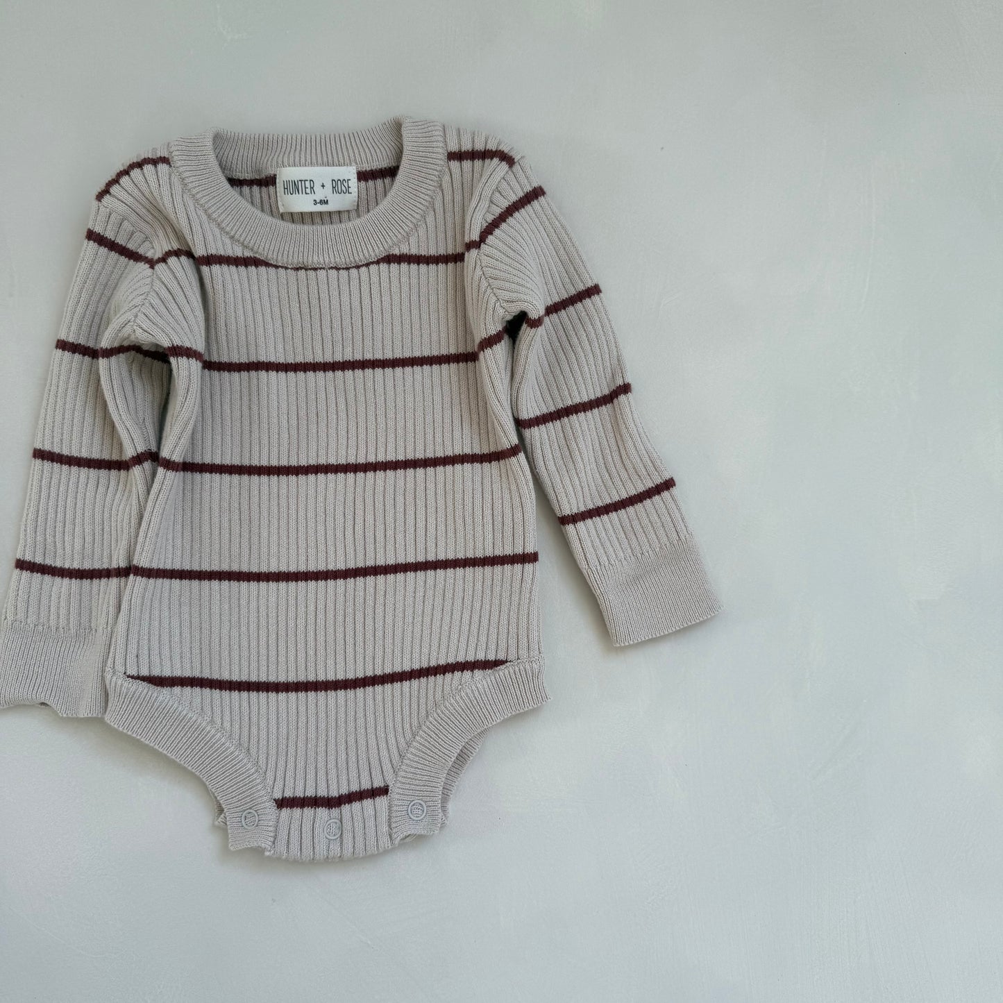 Berry Stripe Noa Bodysuit 3-6m